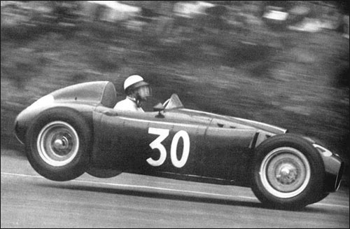 Эудженио Кастеллотти на последней гонке Scuderia Lancia - Гран При Бельгии 1955 года